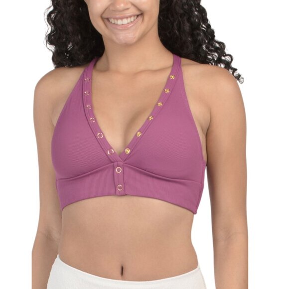 ROBIN PICCONE Lotus Amy Halter Cross Back Swim Top - Picture 1 of 2